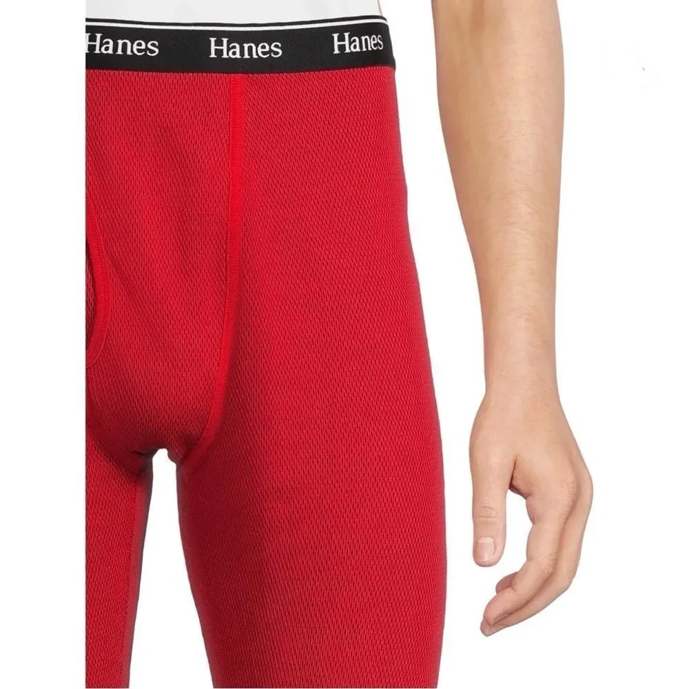 Mens Hanes Originals Raschel Reversible Knit Thermal Top & Bottom Size M